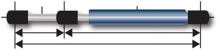 Whitecap Industries G-3660SSC Stainless Steel Gas Spring (Lift Support) - 10.25" To 17", 60 Lb Force, Marine Grade