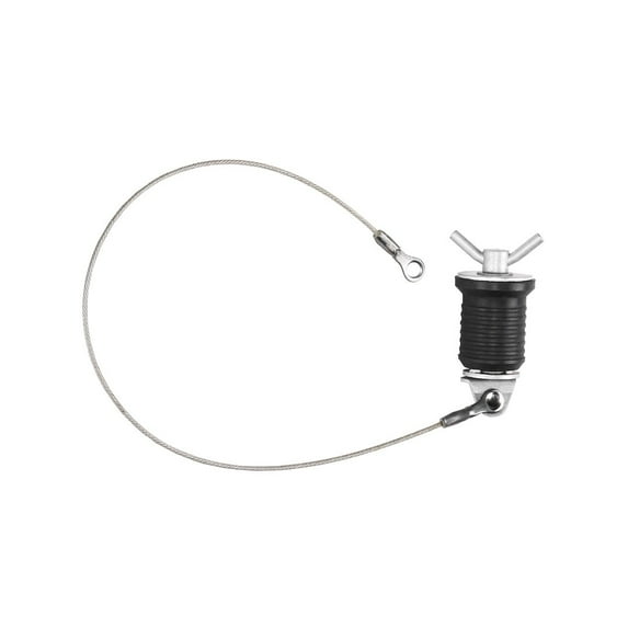 WhiteCap S-0211C Boat Drain Plug Bailer 1" Dia Alum w/Stainless Cable And Nut