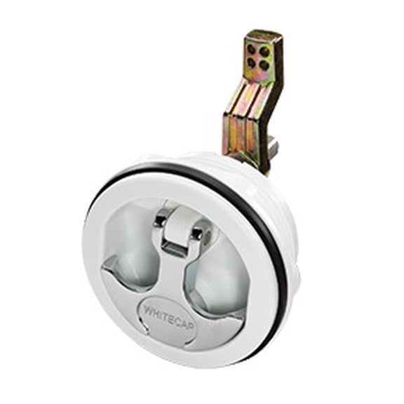 WHITECAP T-HANDLE LATCH CP ZAMAC/WHITE NYLON NO LOCK
