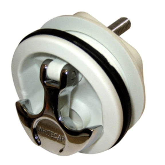 5" White and Zamac No Lock T-Handle Latch