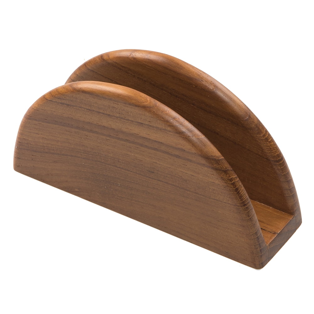 Compact Teak Wood Napkin Holder with Oiled Finish