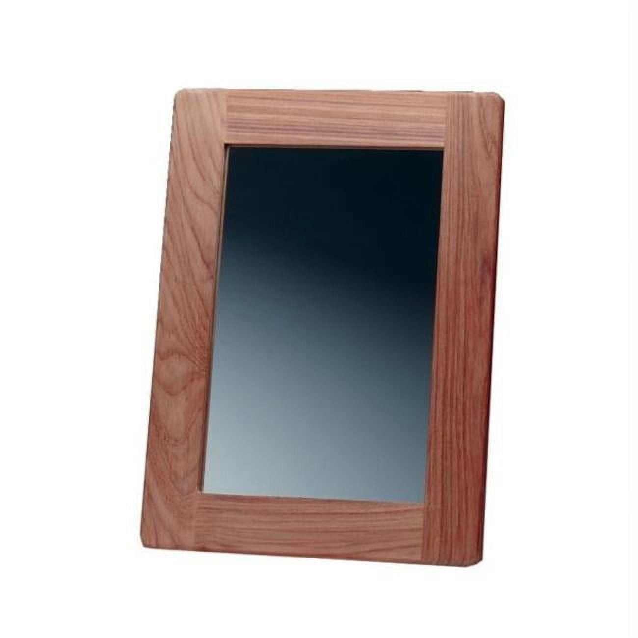 Teak Rectangular Bathroom Wall Mirror with Silver Finish