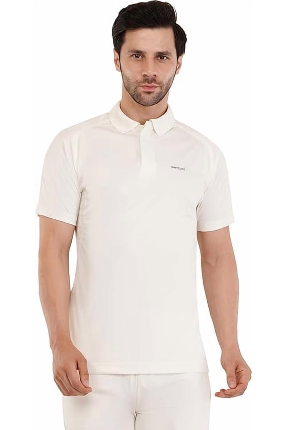 Hexa Dri-FIT Off-White Polo T-Shirt - (Perfect for Cricket, Golf, Badminton, Gym, Sports and Casual Wear) (Off-White - Junior-24)