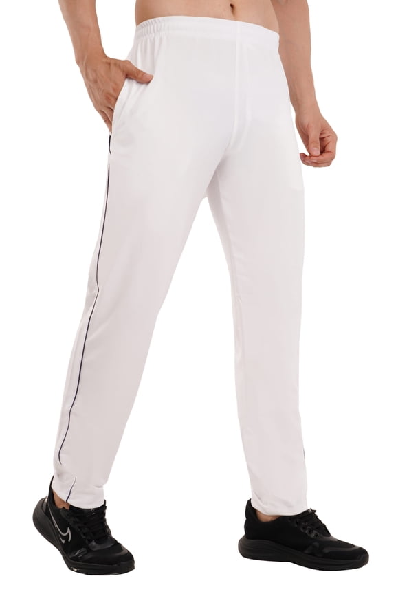 Omega White Trouser Track Pants - (Perfect for Cricket, Golf, Badminton, Gym, Sports and Casual Wear) (White - Junior-30)