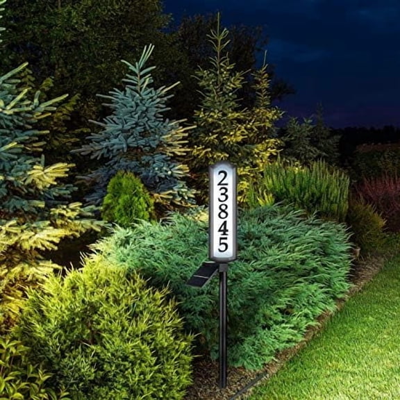 Whitehall Aurora Solar LED Double-Sided House Number Address Signs For Yard, Street & House, Holds Up To 5 Numbers, Measures - 40.5" x 4.5" x 1.25$$Garden &