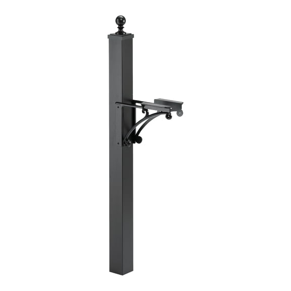 Whitehall Deluxe Mailbox Post & Brackets, Black