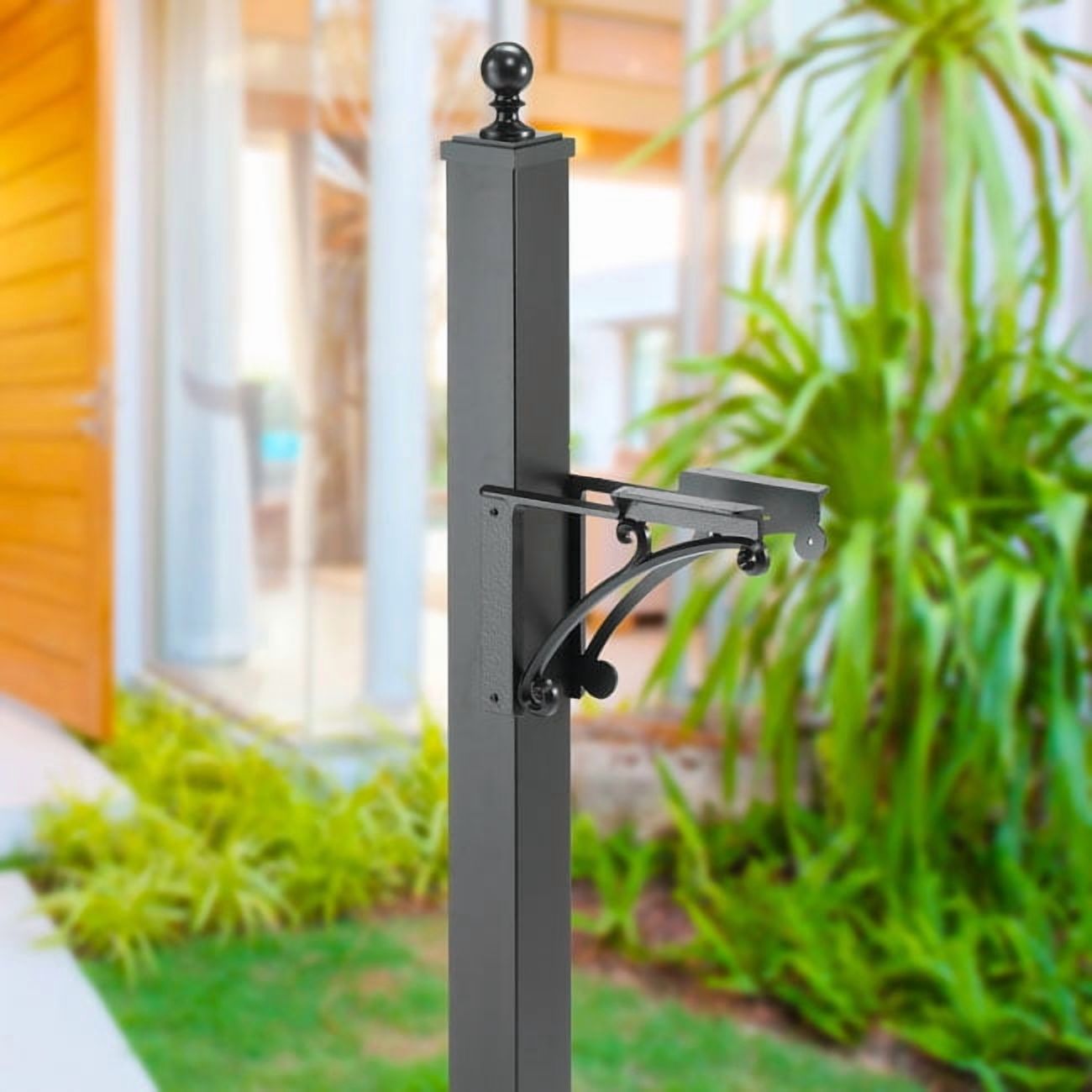 Whitehall Deluxe Mailbox Post & Brackets, Black - Walmart.com