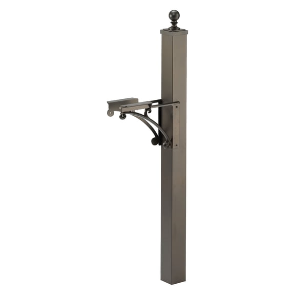 Whitehall Deluxe Mailbox Post & Brackets, French Bronze
