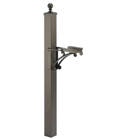 Whitehall Deluxe Mailbox Post & Brackets, French Bronze