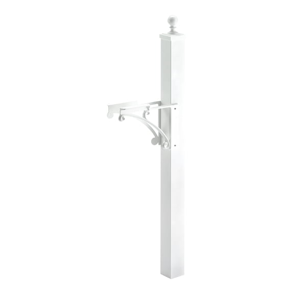Whitehall Deluxe Mailbox Post & Brackets, White