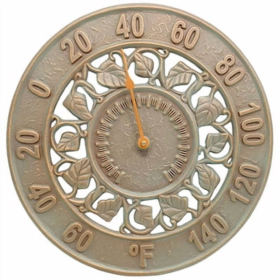 Whitehall Home Indoor Ivy Silhouette Thermometer - Copper Verdigris