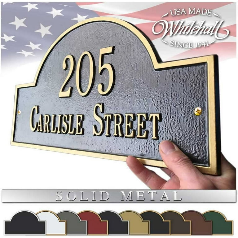 【美品】welcome to the prudential Aluminum Hanging Address and House Number Plate - 4Ever Products