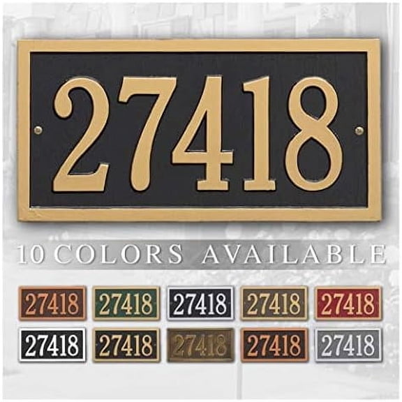 Whitehall Personalized Cast Metal Address plaque - The Bismark Plaque. Made in the USA. BEWARE OF IMPORT IMITATIONS. Display your address and street name. Custom house number sign.$$Garden & Patio