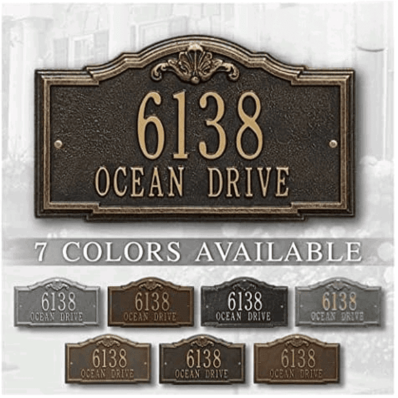 Whitehall Personalized Cast Metal Address plaque -THE GATEWOOD Plaque. Made in the USA. BEWARE OF IMPORT IMITATIONS. Display your address and street name.$$Tools & Hardware Other