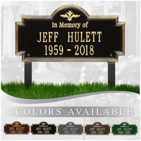 Whitehall Personalized Cast Metal Memorial Lawn Sign - The Alrington, In Memory, Commemoration Sign. Made in the USA. Ground Mounted Plaque$$Garden & Patio