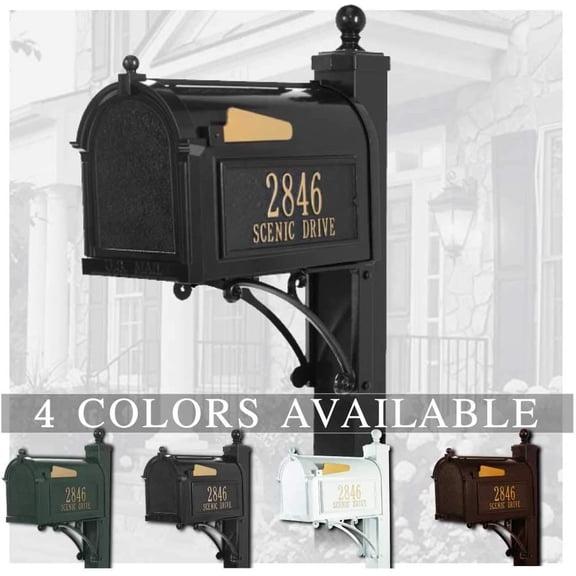 Whitehall    Personalized Whitehall Capitol Mailbox with Side Address Plaques and Post Package (4 Colors Available)