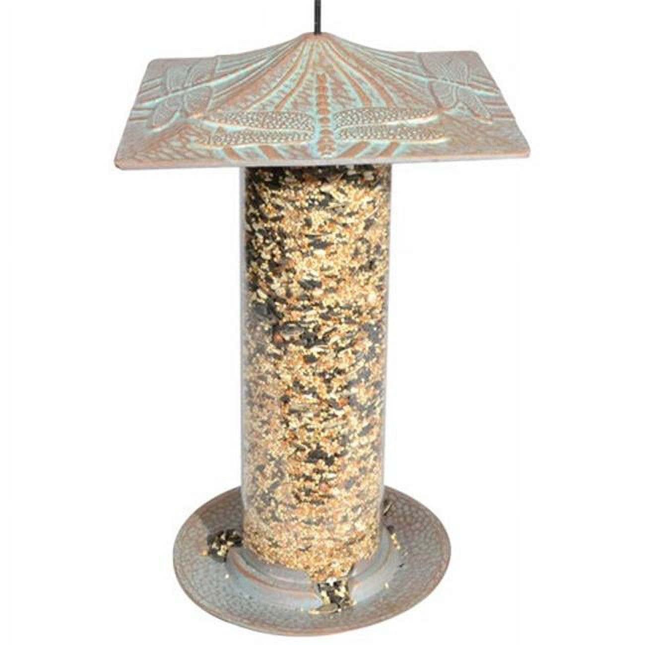 Whitehall Products 30038 12 in. Dragonfly Bird Tube Feeder - Copper Verdi - image 1 of 4