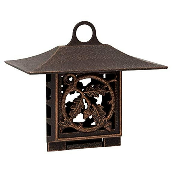 Whitehall Products 30053 Oak Leaf Suet Feeder - Oil Rub Bronze