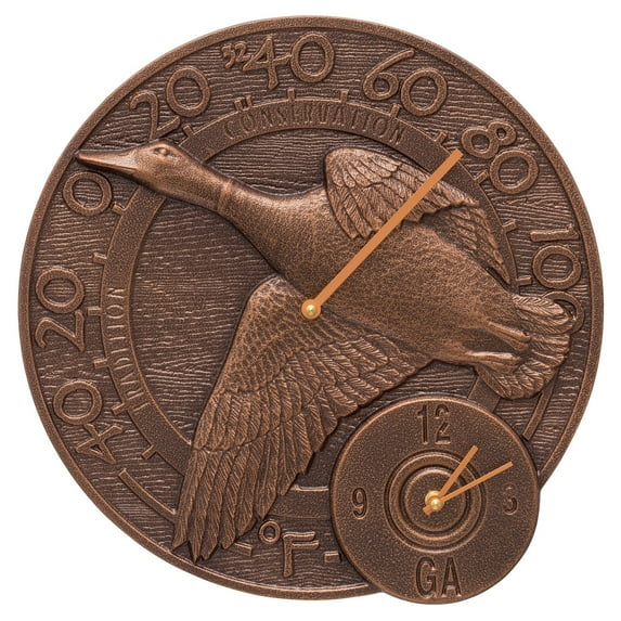 Whitehall Products Mallard Duck 14-in. Indoor/Outdoor Wall Clock and Thermometer