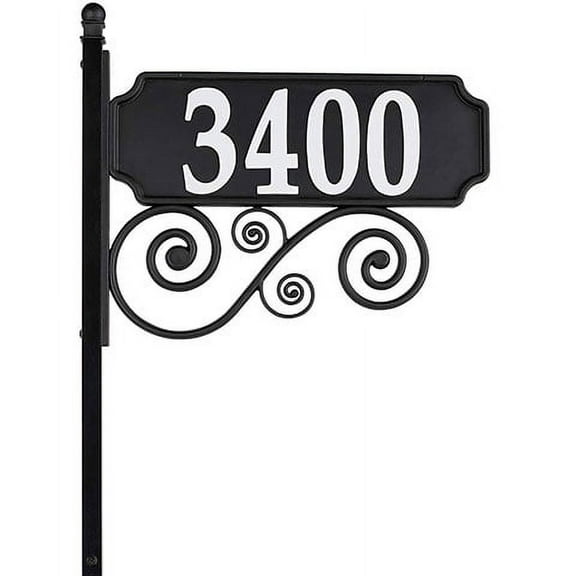 Whitehall Scroll Reflective Address Sign and Post