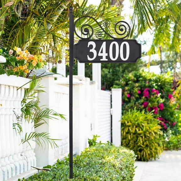 Whitehall Scroll Reflective Address Sign and Post