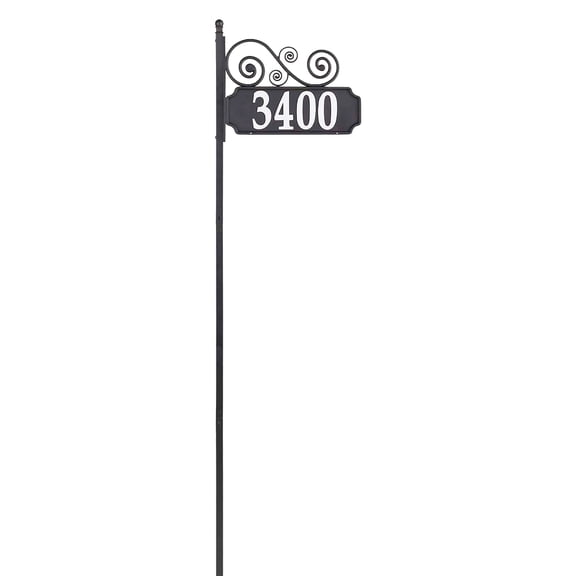 Whitehall Scroll Reflective Address Sign and Post