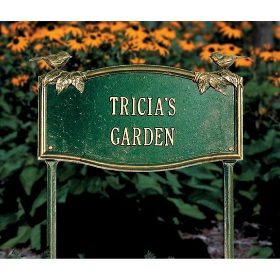 Whitehall Vine/Chickadee 2 Line Standard Lawn Garden Plaque