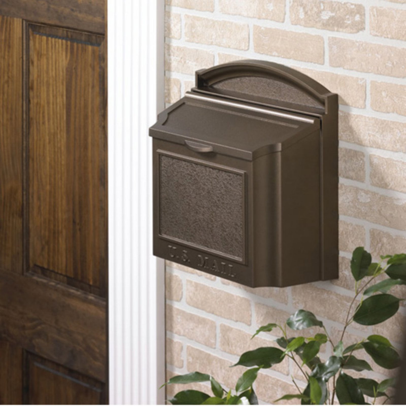 Large Bronze Lockable Aluminum Wall Mounted Mailbox