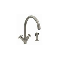 Whitehaus 3-03942SS85-BN Luxe  Dual Handles Faucet w Swivel Spout In Nickel
