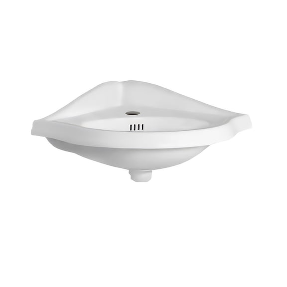 Whitehaus Collection AR884 Wall Mount/Semi Recessed Sinks White