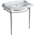 thumbnail image 1 of Britannia Large Rectangular Sink Console with Front Towel Bar and Single Faucet Hole Drill, 1 of 6