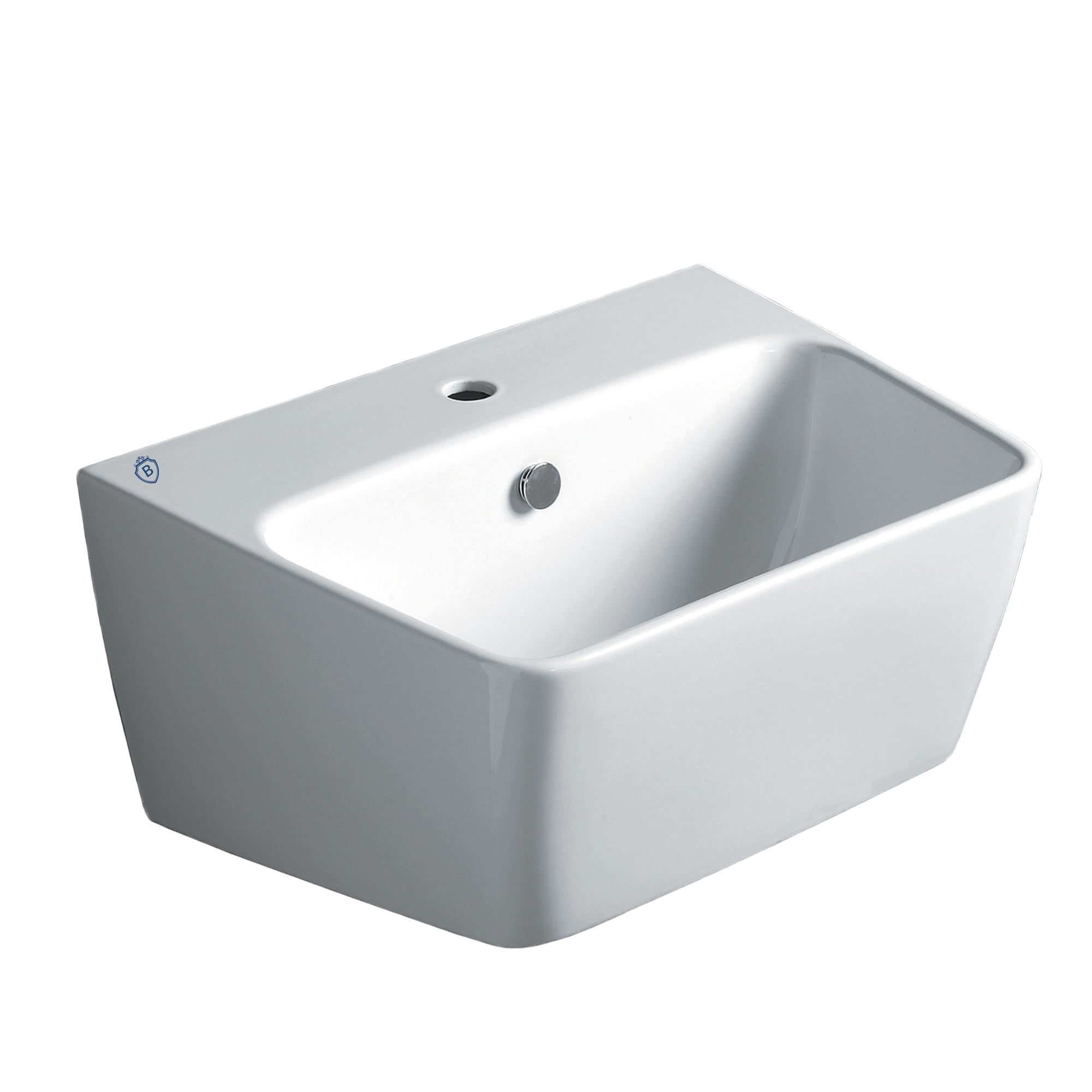 Britannia White Ceramic Rectangular Wall Mount Basin