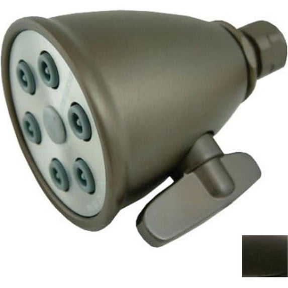 Whitehaus Collection 2.75 in. Showerhaus small round showerhead with 6 spray jets - solid brass construction with adjustable ball joint- Oil Rubbed Bronze