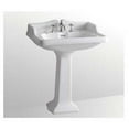thumbnail image 1 of Whitehaus Collection Alfi Trade 28 in. China Series large traditional pedestal with integral rectangular bowl backsplash dual soap ledges - White, 1 of 1