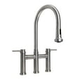 thumbnail image 1 of Whitehaus Collection  Bridge Faucet with Pull Down Spray Head Brushed, 1 of 3