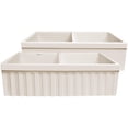 thumbnail image 1 of Quatro Alcove Reversible Series Apron Front Fireclay 33 in. 0-Hole Double Bowl Kitchen Sink in Biscuit, 1 of 3