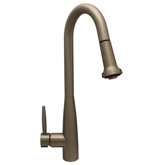 Whitehaus Collection JEM Single Hole, Single Lever Kitchen Faucet Brushed Nickel Brushed, Nickel Finish