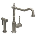 thumbnail image 1 of Jem Collection Single Lever Handle Faucet with Traditional Swivel Spout and Solid Brass Side Spray - Polished Chrome, 1 of 3