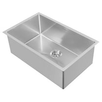 Whitehaus Collection WHNPL2918-BSS Noah Plus 16 Gauge Single Bowl Dual-Mount Sink Set - Brushed Stainless Steel