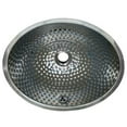 thumbnail image 1 of Whitehaus Collection  Oval Ball Pein Hammered Textured Undermount Basin - Polished Stainless Steel, 1 of 1