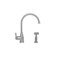 thumbnail image 1 of Queenhaus Single Lever Faucet with a Long Gooseneck Spout, Solid Single Lever Handle and Solid Brass Side Spray - Polished Chrome, 1 of 3