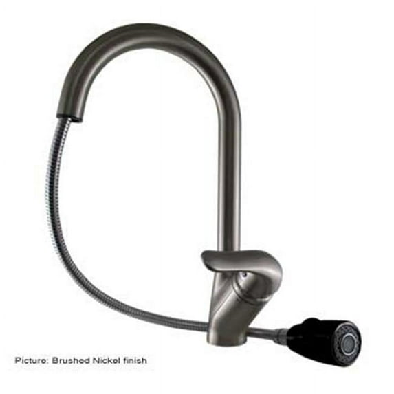 Whitehaus Collection Single Hole/Single Lever Handle Faucet with Pull Down Spray Head Chrome/Black
