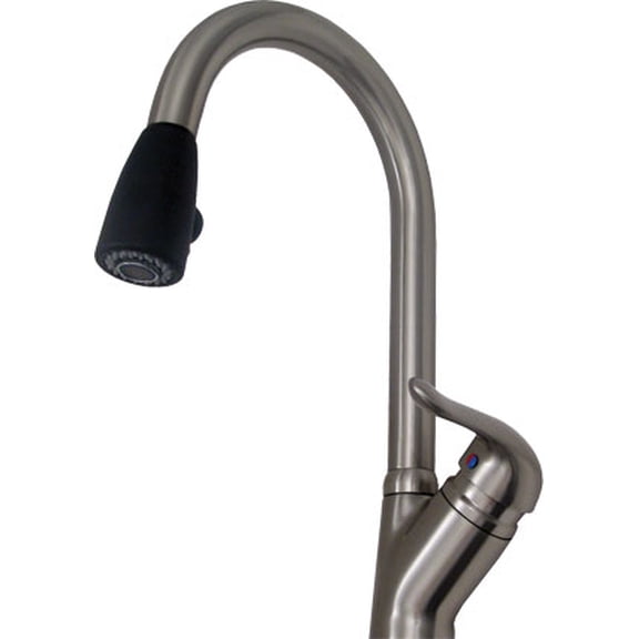 Whitehaus Collection  Single Hole/Single Lever Handle Faucet with Pull Down Spray Head Chrome/Clear