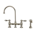 thumbnail image 1 of Whitehaus Vintage III Plus Bridge Faucet with Long Gooseneck Swivel Spout, Lever Handles and Solid Brass Side Spray, 1 of 4