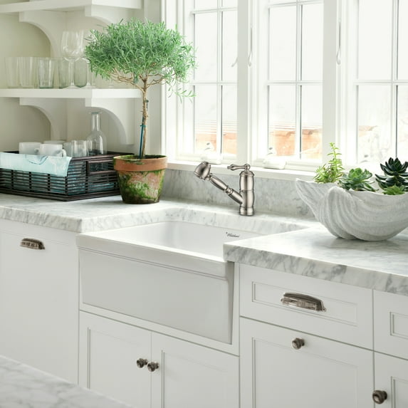 Whitehaus Whkpsl3-2222-Nt Vintage Iii Plus 1.5 GPM Single Hole Pull Out Kitchen Sink