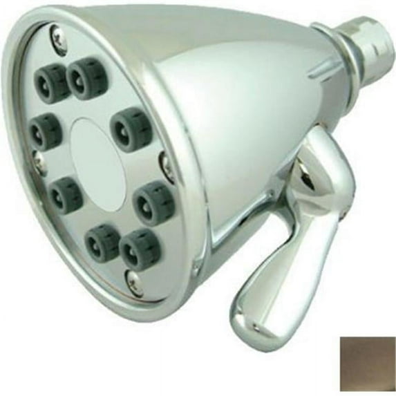 Whitehaus Showerhaus Round Showerhead with 8 Spray Jets - Solid Brass Construction with Adjustable Ball Joint - Brushed Nickel