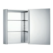 Whitehaus Collection WHLED-1-ALUM 19.625 in. Mirrored Medicine Cabinet in Aluminum
