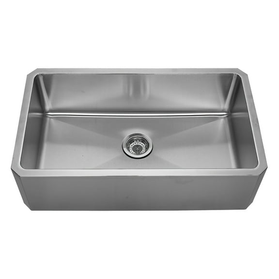 Whitehaus Brushed Stainless Steel Single Bowl Front Apron Undermount Sink