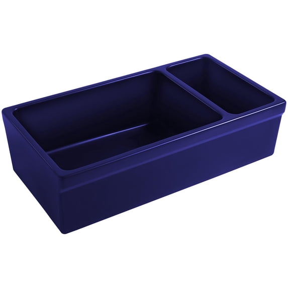 Whitehaus Quatro Alcove Kitchen Sink With Sapphire Blue Finish WHQDB542-BLUE