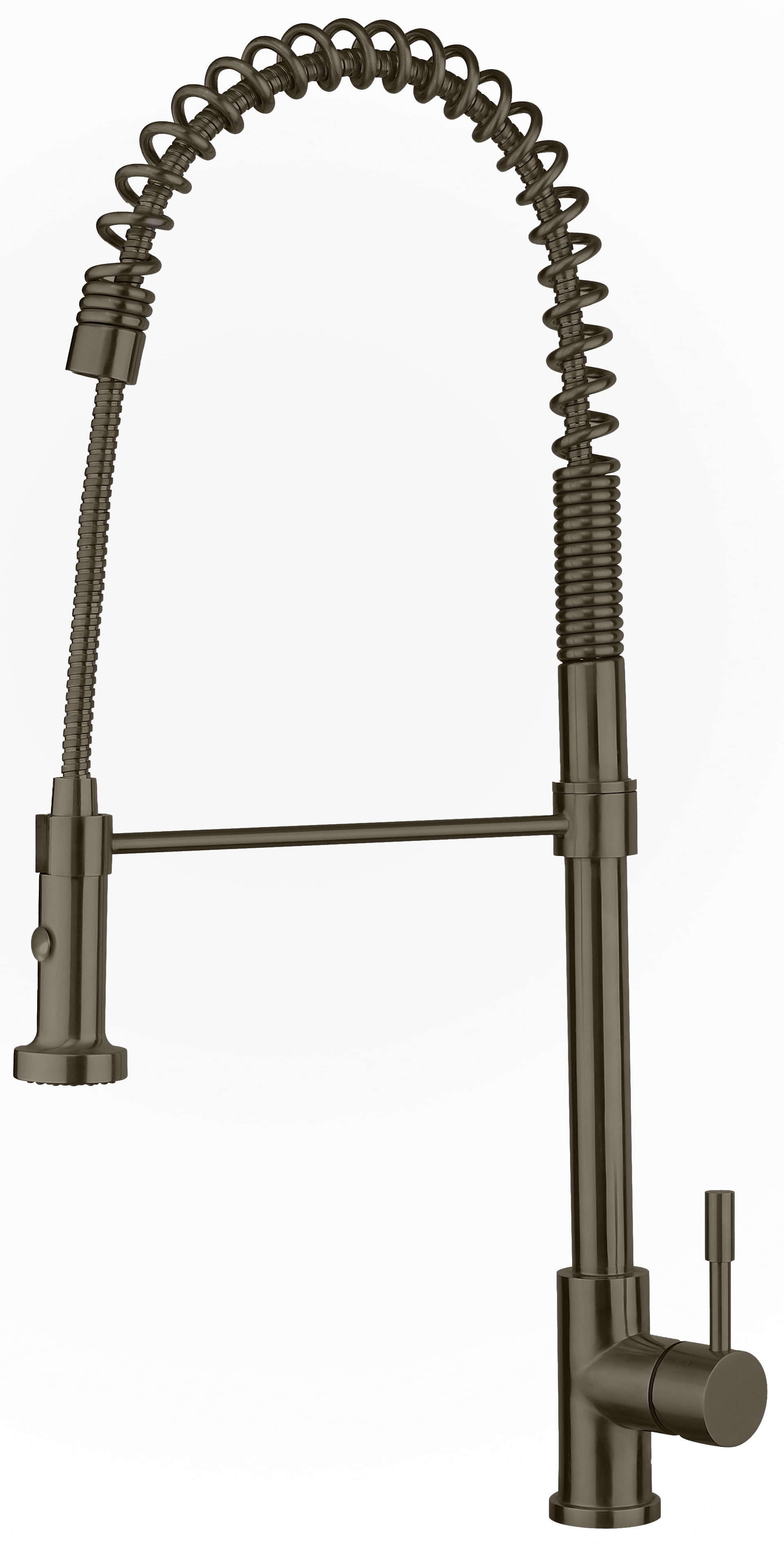 Brushed Stainless Steel Single Lever Faucet with Pull-down Spray Head